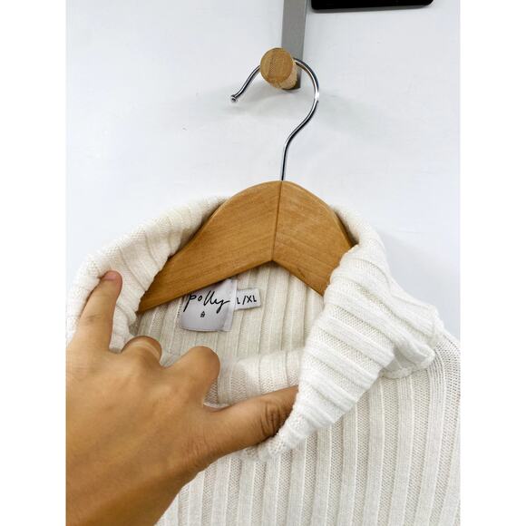 Princess Polly Size L/XL White Turtleneck Sweater Dress - Picture 2 of 4